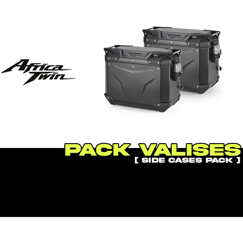 PACK-PLO1178CAM-OBKEV44BPACK2 : Givi Trekker Outback Evo Smart 44L Side Case Set Black Africa Twin CRF