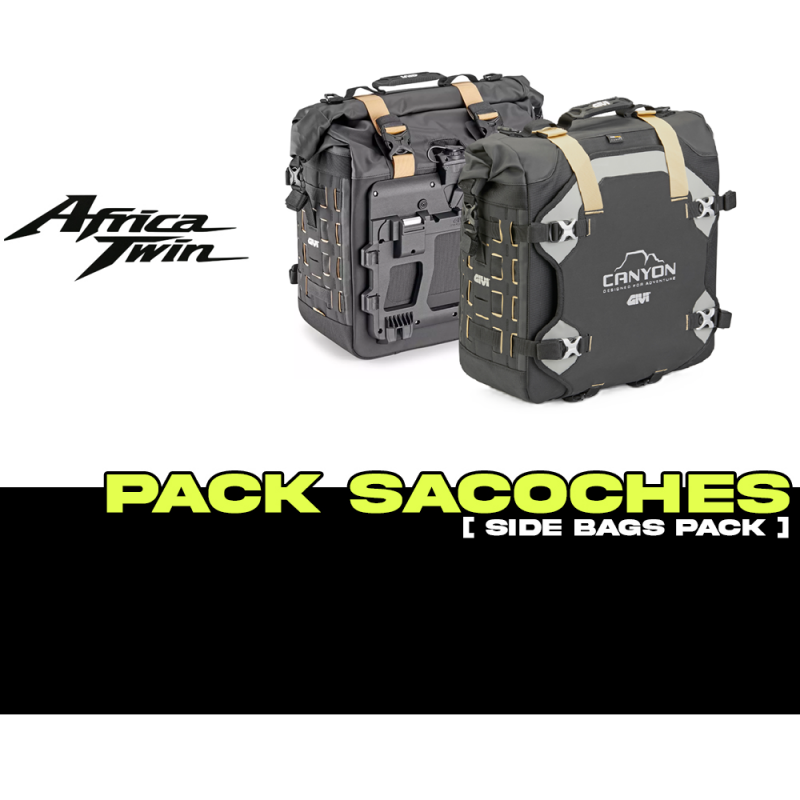 PACK-PLO1179CAM-GRT725PACK2 : Pack Sacoches latérales Givi Canyon GRT725 Africa Twin CRF