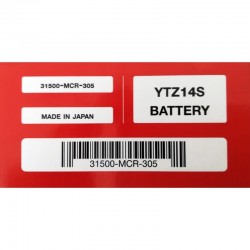 31500-MCR-305 : Yuasa Honda YTZ14S battery Honda CRF Africa Twin