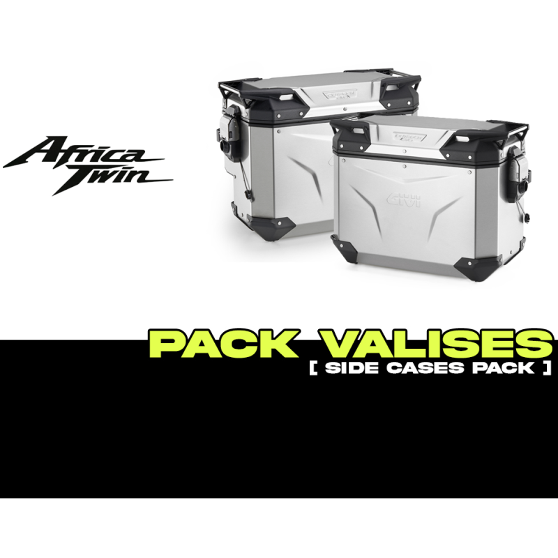 PACK-PLOS1178CAM-OBKEVS40/44A : Pack Maletas laterales Givi Trekker Outback Evo Smart 40/44L Alu Africa Twin CRF