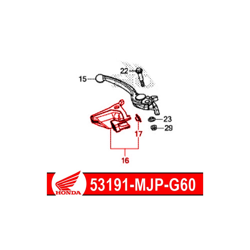 53191-MJP-G60 : Fixation des protège-mains origine Honda Honda CRF Africa Twin