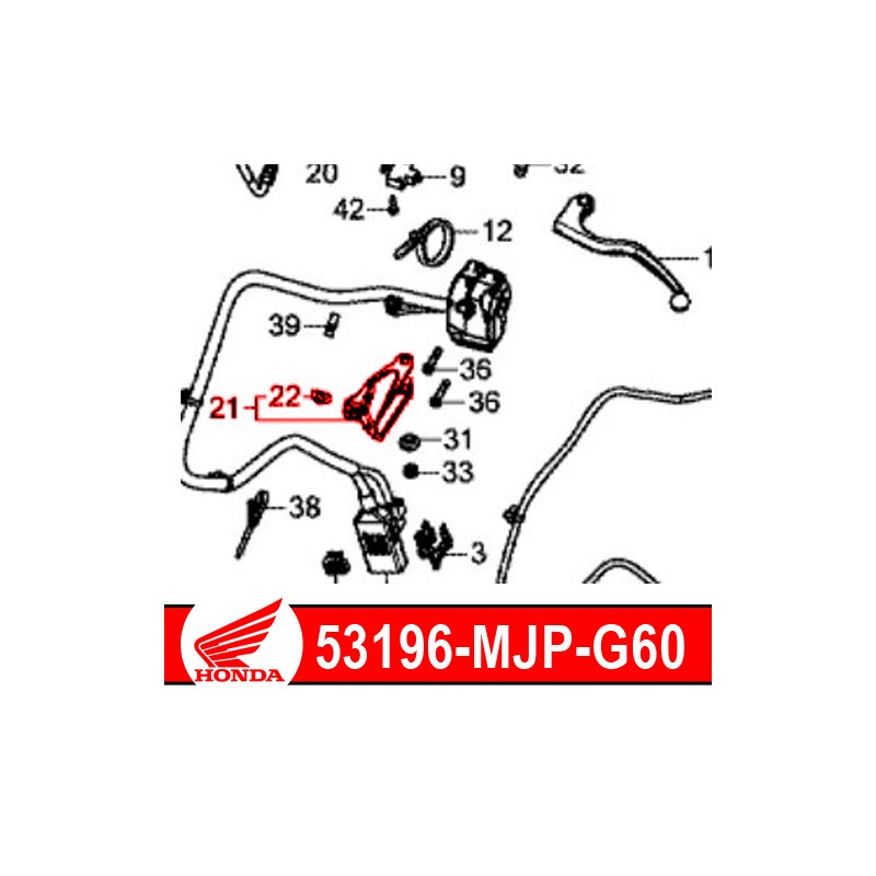 53191-MJP-G60 : Fijación de los **protectores de manos** original Honda Honda CRF Africa Twin