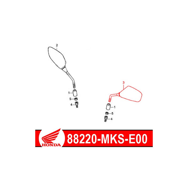 88210-MKS-E00 / 88220-MKS-E00 : Original Honda Mirror 2020 Honda CRF Africa Twin