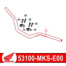 53100-MKS-E00 : Guidon origine Honda 2020 Honda CRF Africa Twin