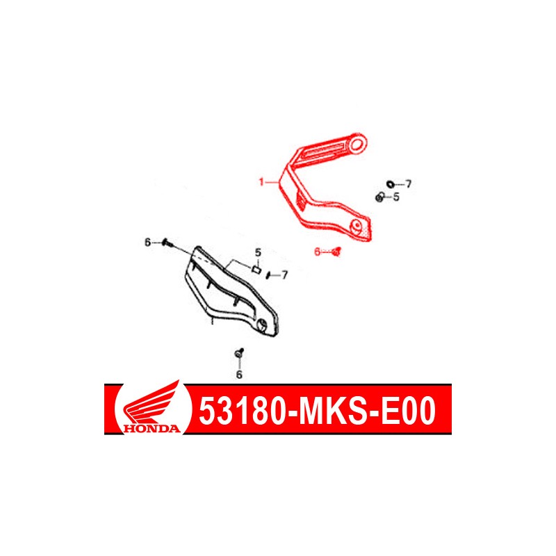 53180-MKS-E00 + 90112-MGS-30 : Protège-main origine Honda 2020 Honda CRF Africa Twin