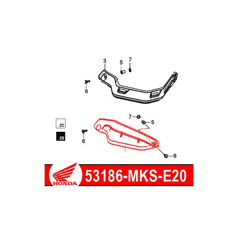 53186-MKS-E20 : Extension de protège-main origine Honda 2020 Honda CRF Africa Twin