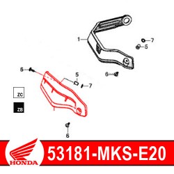 53186-MKS-E20ZB : Extension de protège-main origine Honda 2020 Africa Twin CRF