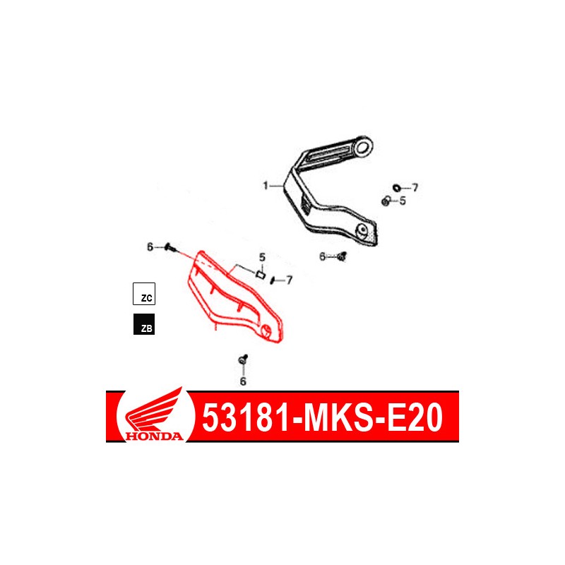 53186-MKS-E20ZB : Extensión protector de manos original Honda 2020 Africa Twin CRF