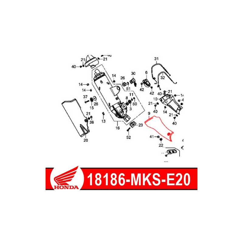 18186-MKS-E20 : Honda genuine exhaust manifold guard 2020 Honda CRF Africa Twin