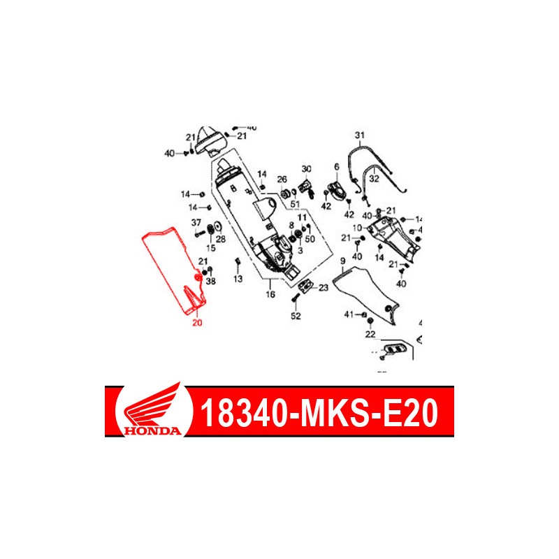 18340-MKS-E20 : Protection d'échappement origine Honda 2020 Honda CRF Africa Twin