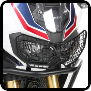 2016 2017 Africa Twin headlight shields and protection.